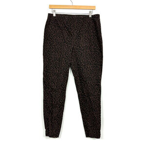 Faded Glory Jogger Pants Womens XLarge Brown Black Leopard Print Stretch Waist